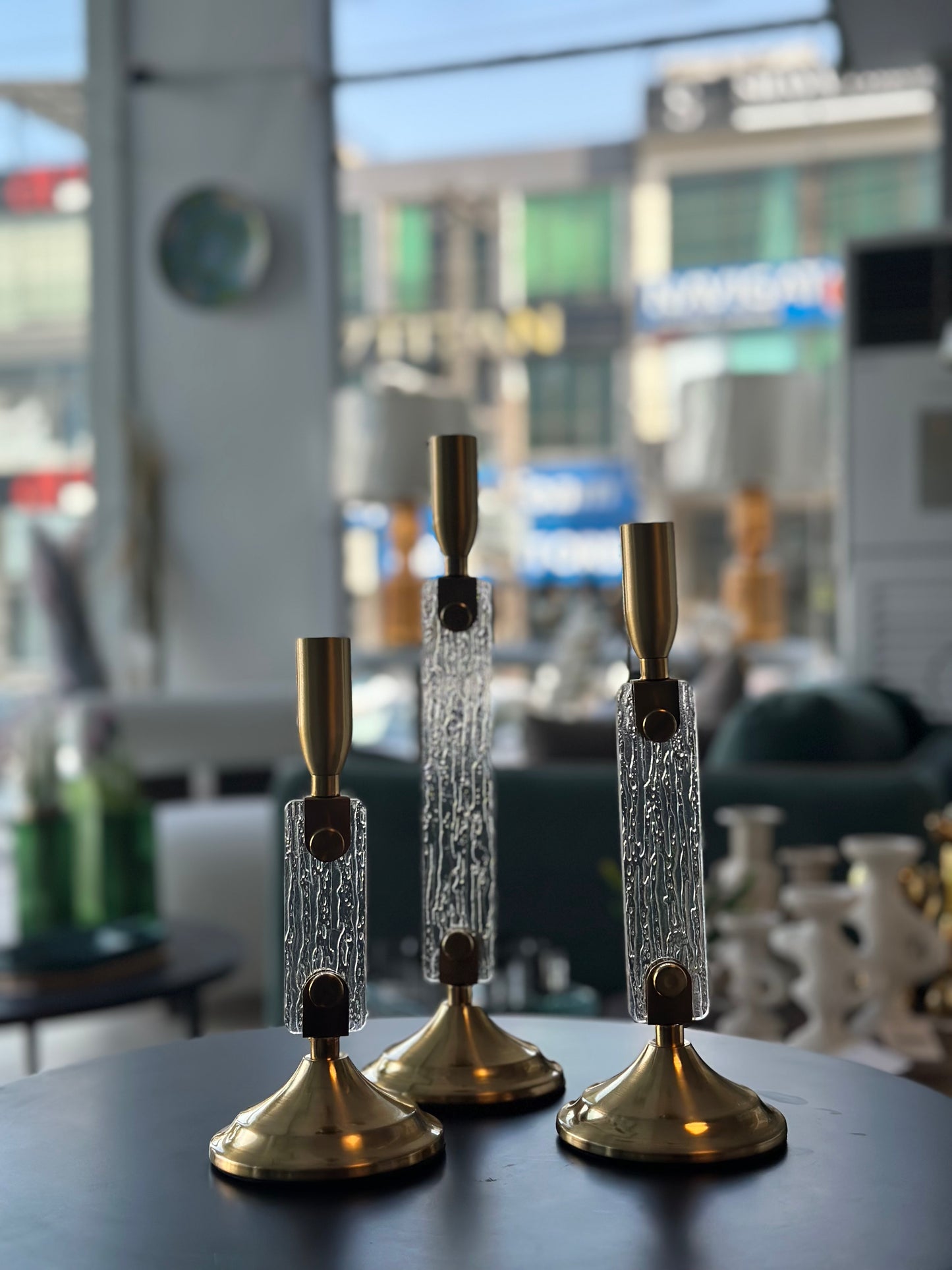 Frosted Candle Holder Set Of 3
