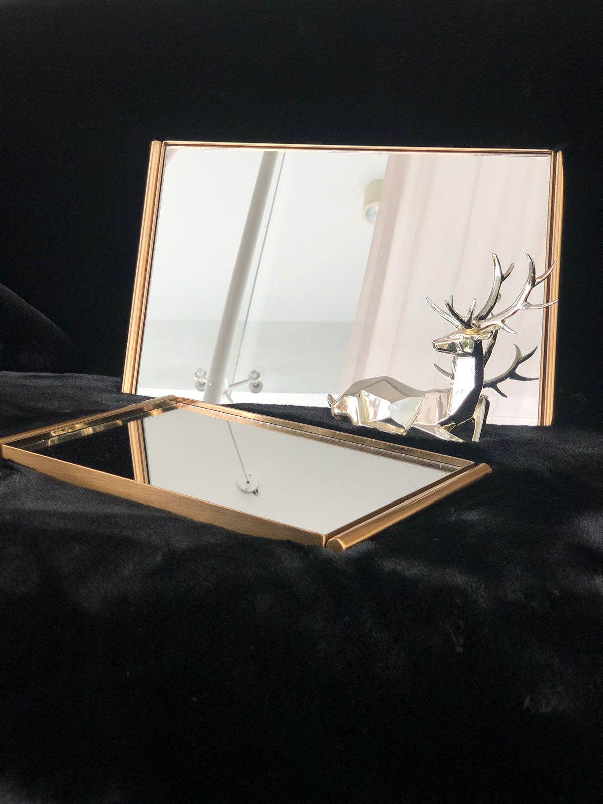 Metal Gold Mirror Tray