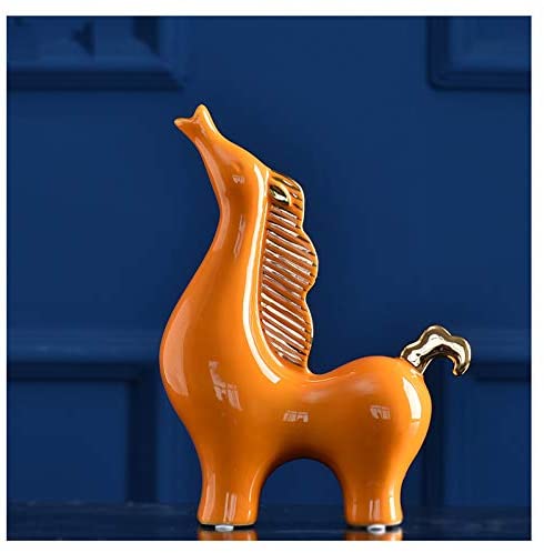 Ceramic Ornament Horse Statues – Dull Orange - iSurfaces