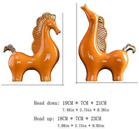 Ceramic Ornament Horse Statues – Dull Orange - iSurfaces