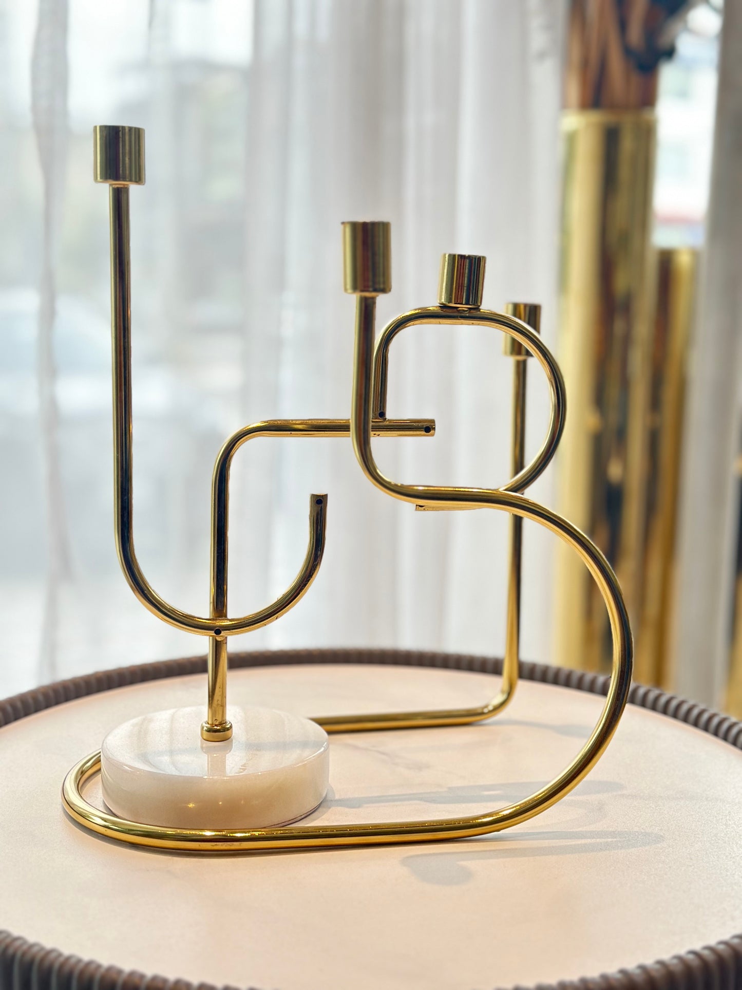Marble base candle stand