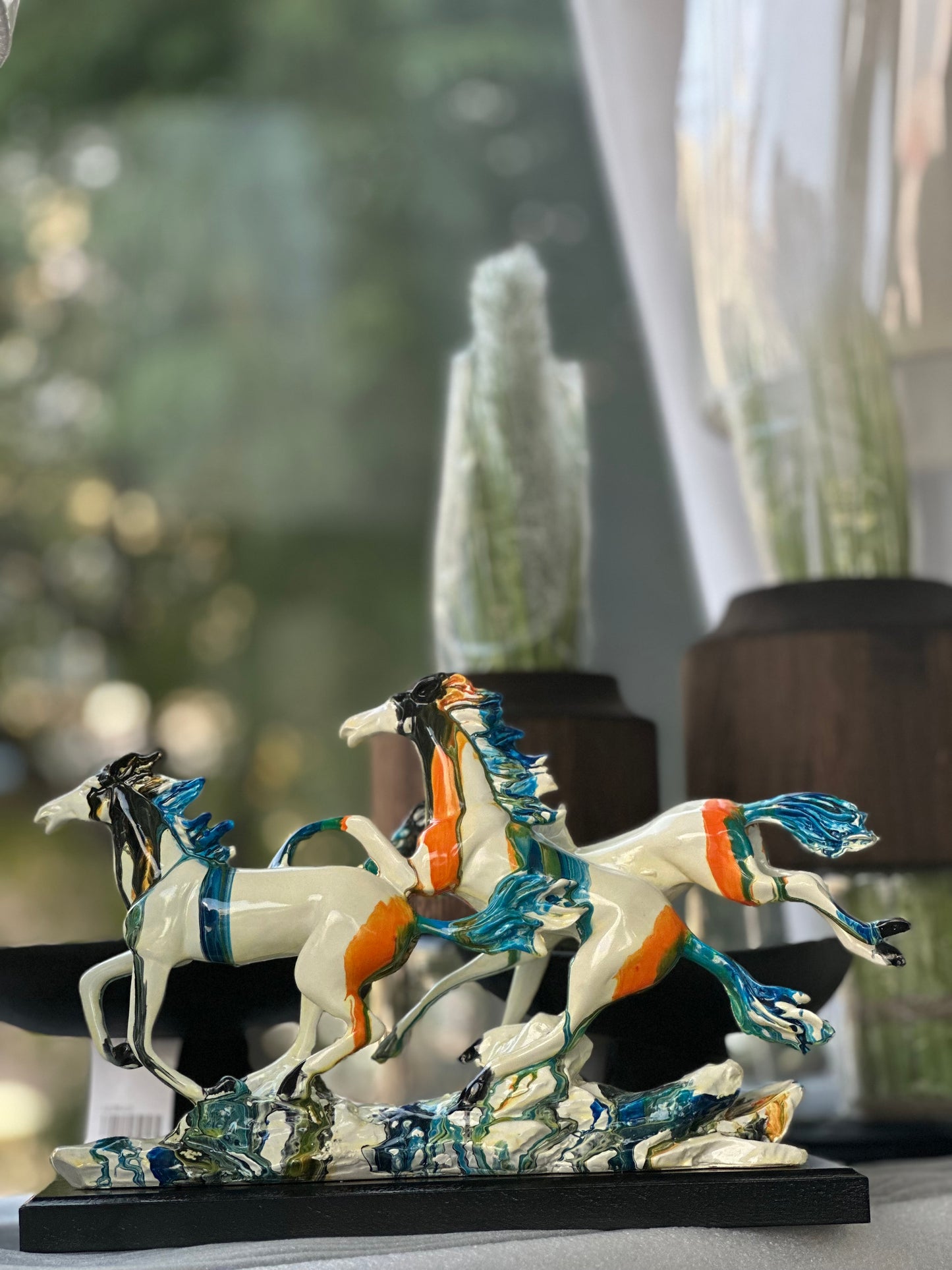 Running horse table art piece