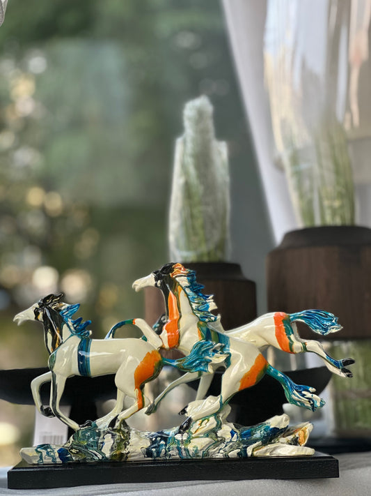Running horse table art piece