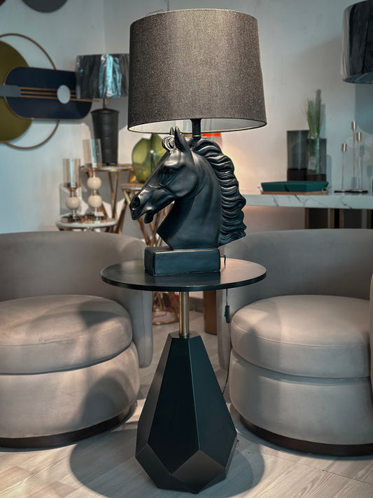 Black Horse Table Lamp pair