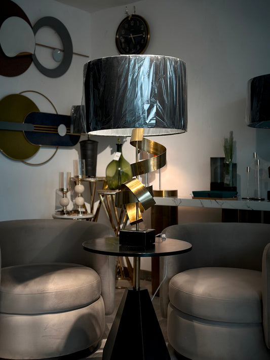Spiral Golden Table Lamp pair