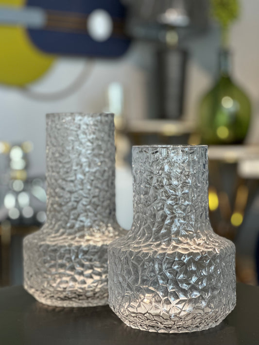 Textured glass vase
