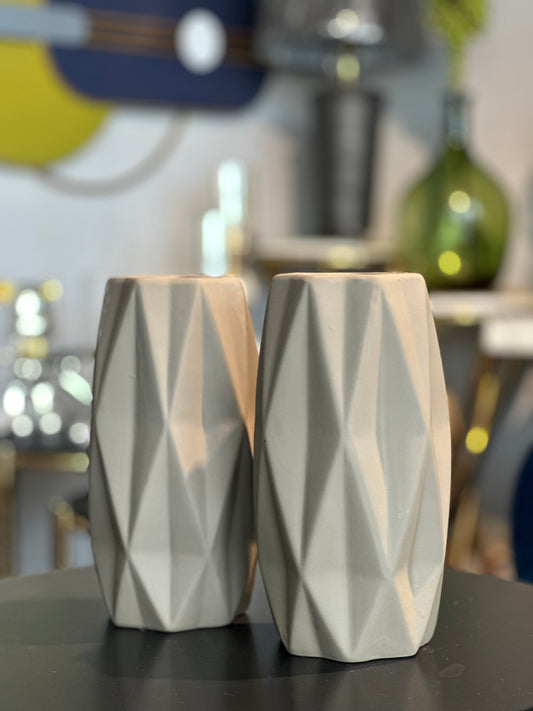 Geometric ceramic vase