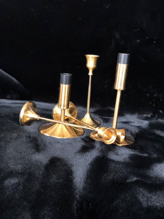 Candle Stand Black & Gold 2pc