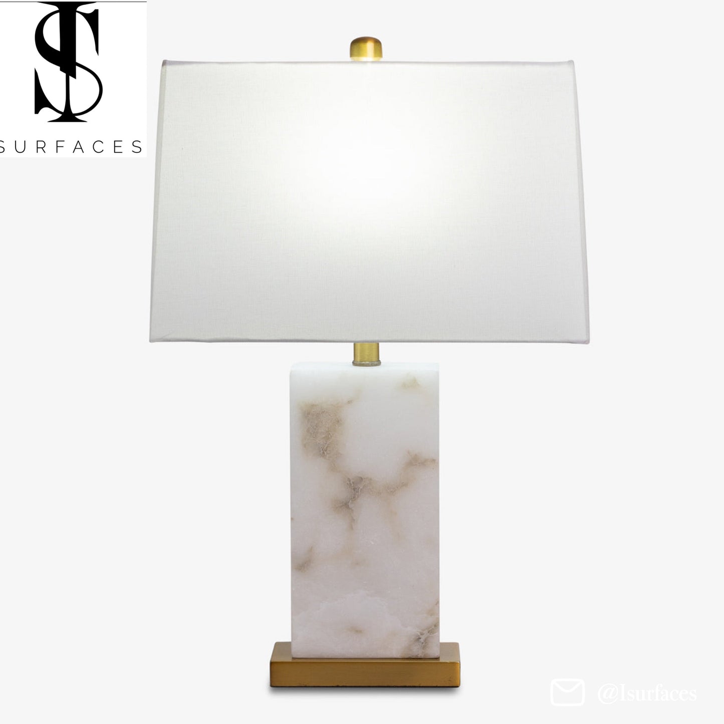 Ostin Table Lamp - Alabaster💡 - iSurfaces